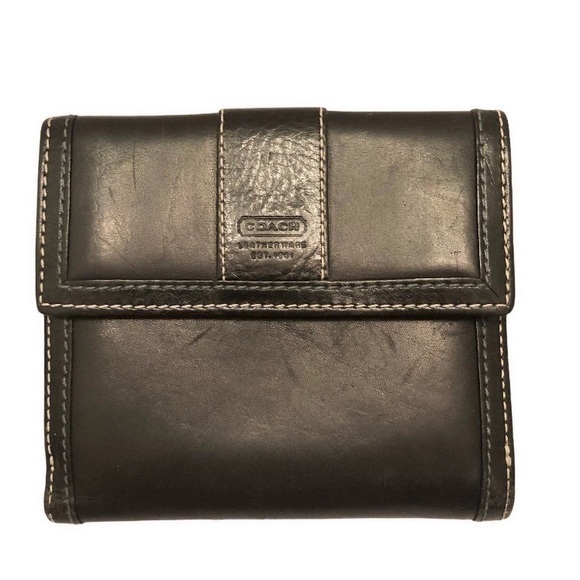Coach vintage black leather wallet - Picture 1 of 9
